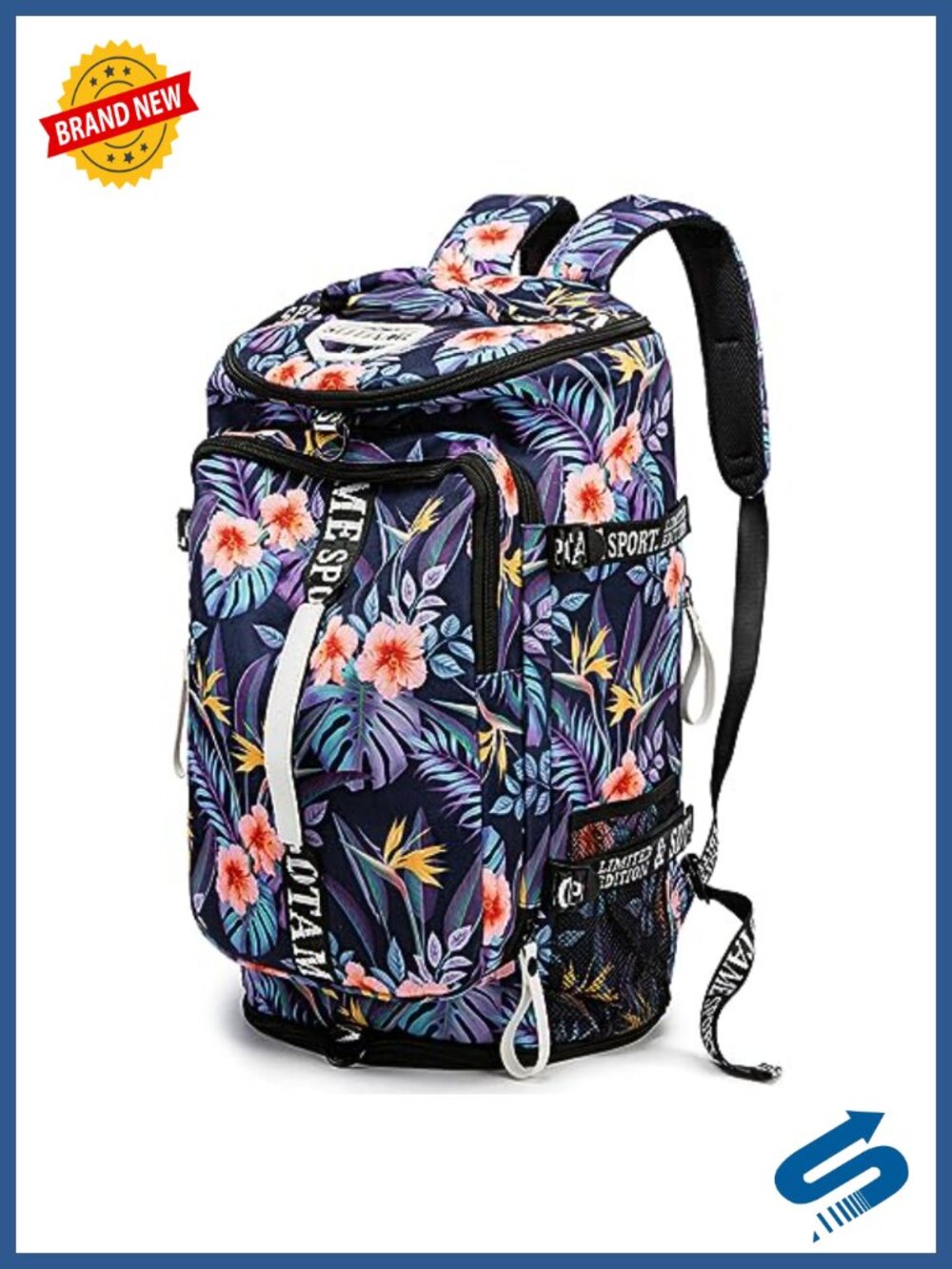 SDTAME Gym Duffle Bag Backpack Waterproof with Shoe Compartment